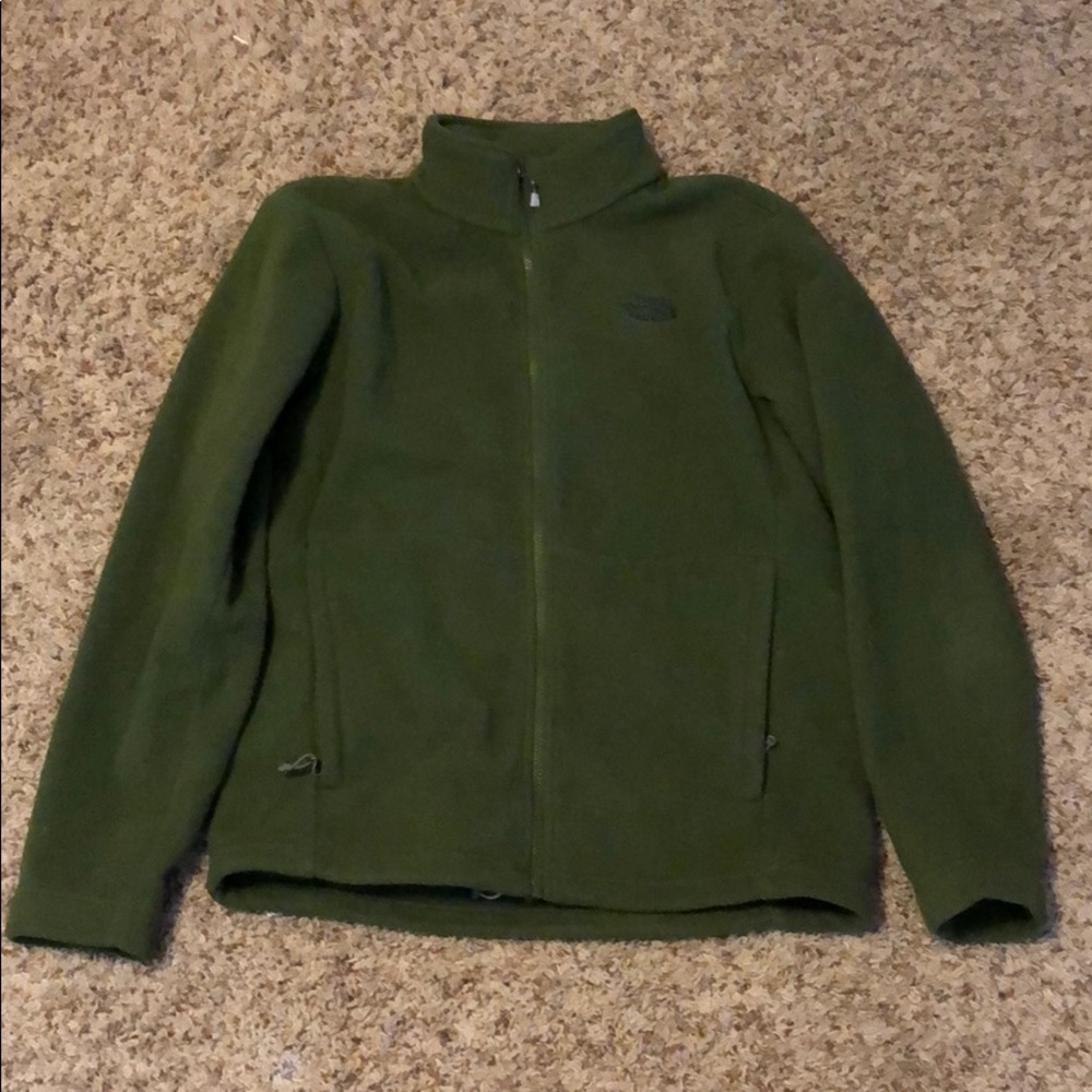 Men’s green North Face fleece jacket
